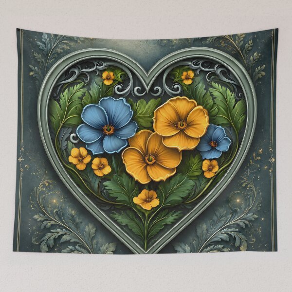 Item preview, Hearts 11 - Vintage Floral Heart Art designed and sold by NikaNavi.
