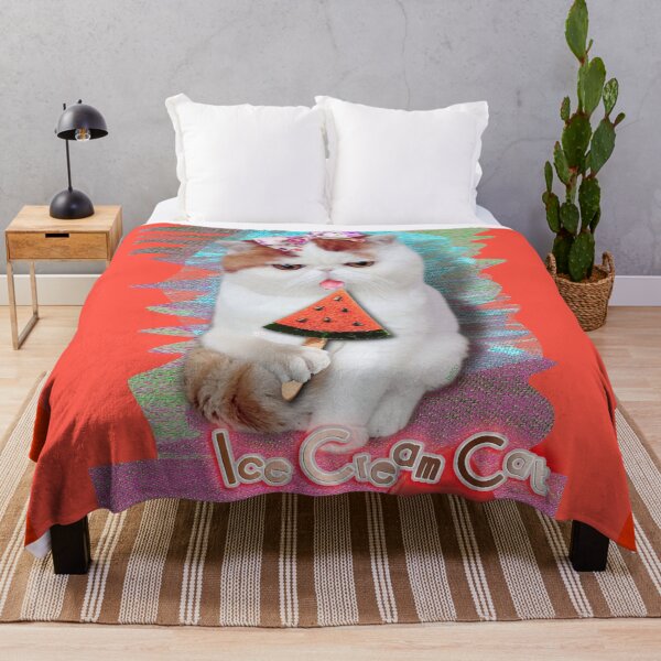 Item preview, Melon Ice Cream Cat on Denim (byACCI) designed and sold by VanyssaGraphics.