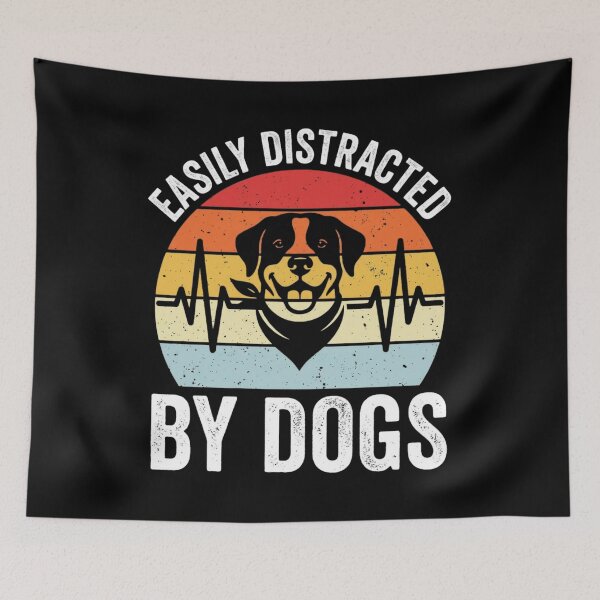 Item preview, Easily Distracted By Dogs Retro Vintage Sunset designed and sold by SiarheiYur.