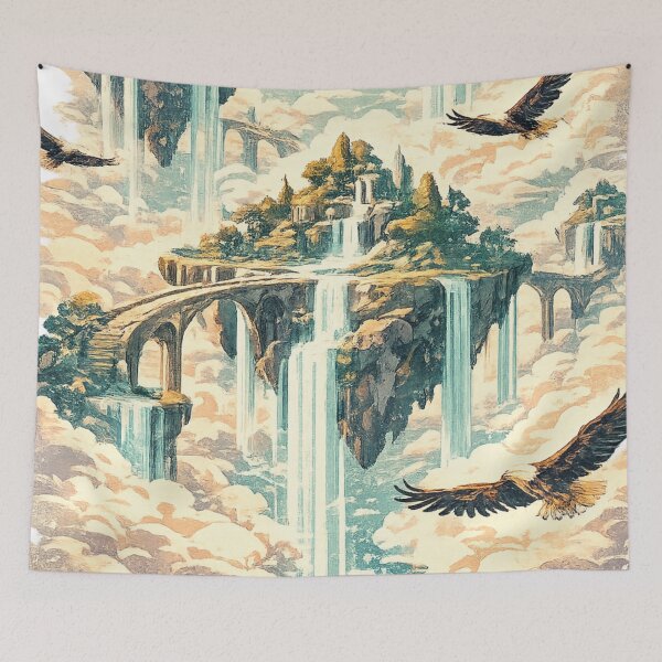 Item preview, Floating Castle Sky Islands Fantasy - Heavenly Architecture designed and sold by irfanshikh.