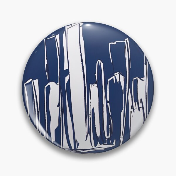 Item preview, City skyline - Blue Abstract Art designed and sold by shadow-bloom.