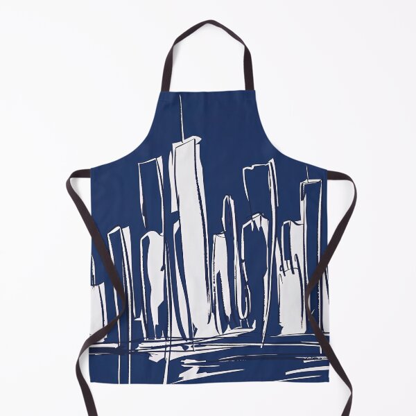 Item preview, City skyline - Blue Abstract Art designed and sold by shadow-bloom.