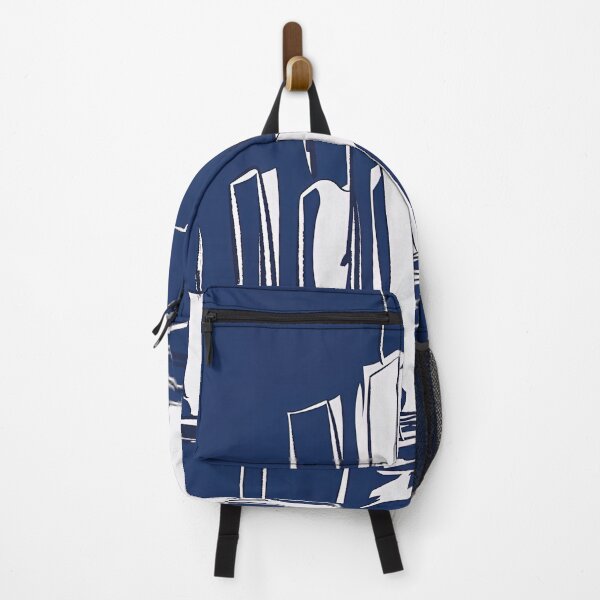 Item preview, City skyline - Blue Abstract Art designed and sold by shadow-bloom.