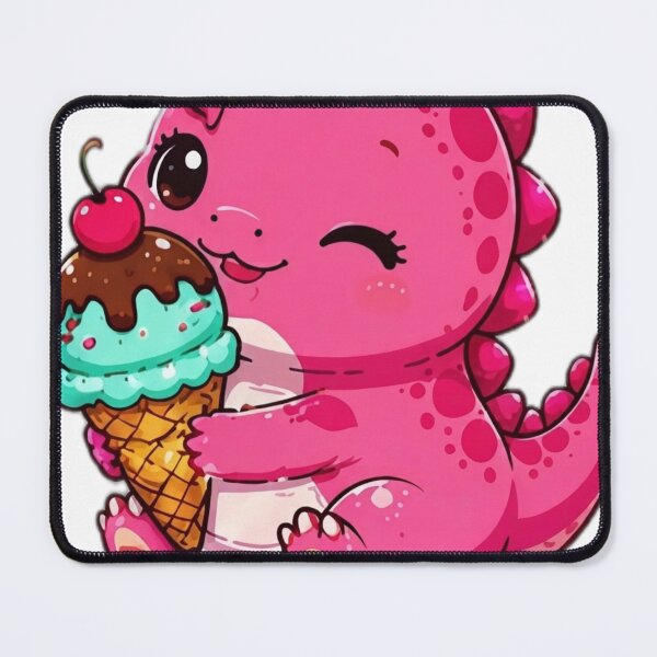 Item preview, Cute Pink Dinosaur Ice Cream Sticker designed and sold by DailyDoodlesBySumbul.