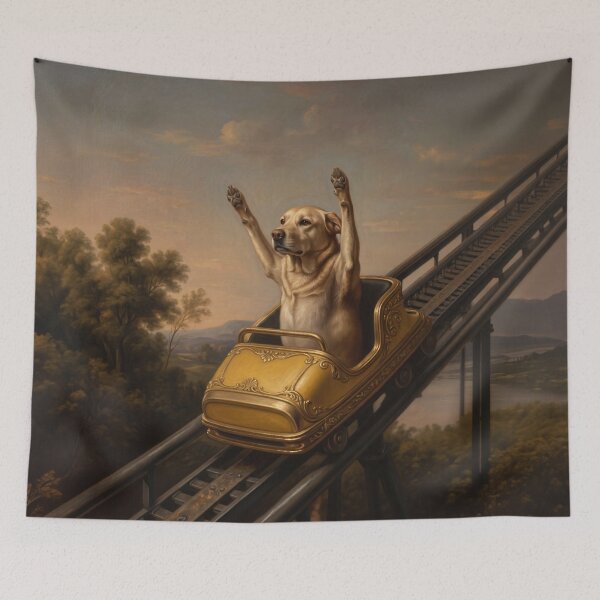 Item preview, Roller Coaster Dog Fine Art meme designed and sold by Anatolii_Kys.