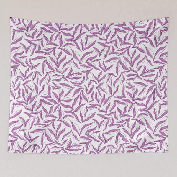 Item preview, Wild bedding - white  mauve purple pink designed and sold by Fabricatemyart.