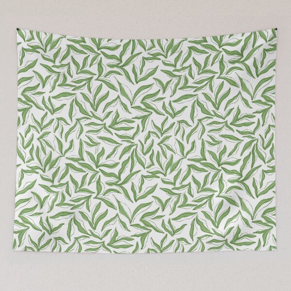 Item preview, Wild bedding - white  mossy green  designed and sold by Fabricatemyart.