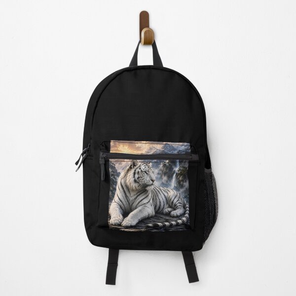 Item preview, Majestic White Tiger in Majestic Mountains | Alpine Wildlife Art designed and sold by ManJiangHong.
