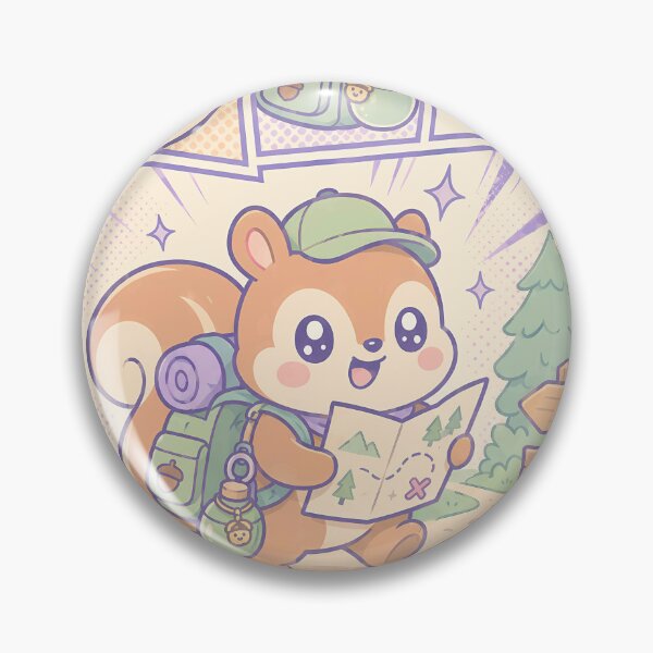 Item preview, Kawaii Hiking Squirrel Explorer designed and sold by Gift Phrase Studio.