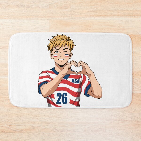 Item preview, USA Soccer Fan Heart Hands Anime Boy designed and sold by Anne97s.