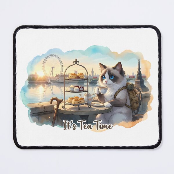 Item preview, London Eye Afternoon Tea Ragdoll Mug: Tea Time designed and sold by MossyAndPearl.