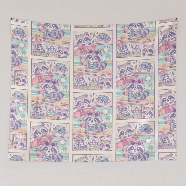 Item preview, Kawaii Beach Raccoon Vacation designed and sold by Gift Phrase Studio.