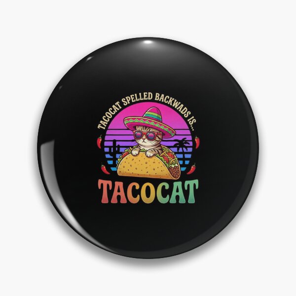 Item preview, Taco Cat Retro Sunset Funny Cat in Sombrero designed and sold by FormalDehyena.