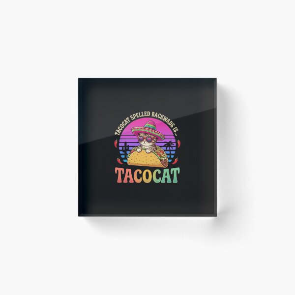 Item preview, Taco Cat Retro Sunset Funny Cat in Sombrero designed and sold by FormalDehyena.