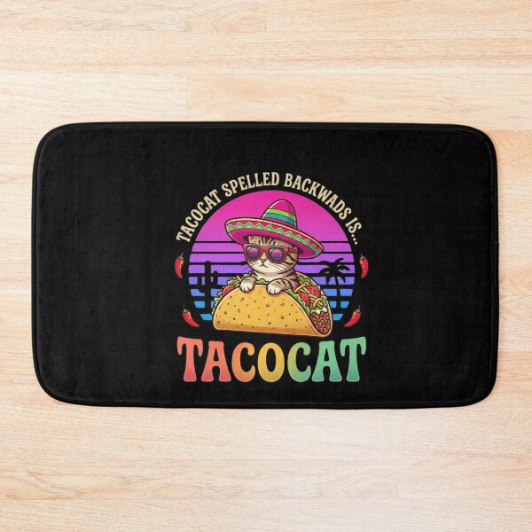 Item preview, Taco Cat Retro Sunset Funny Cat in Sombrero designed and sold by FormalDehyena.