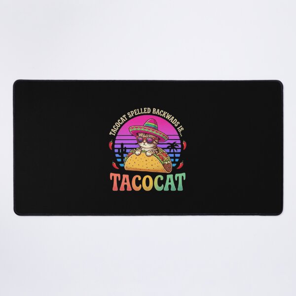 Item preview, Taco Cat Retro Sunset Funny Cat in Sombrero designed and sold by FormalDehyena.