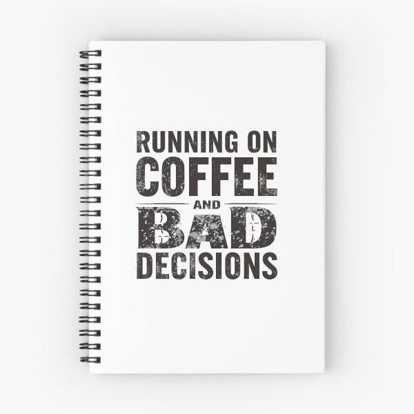 Item preview, Running on Coffee and Bad Decisions Funny T-Shirt | Coffee Lover | Sarcastic Typography | Vintage Distressed Graphic Tee designed and sold by Vvmd.
