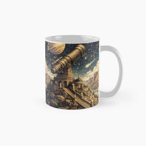Item preview, Steampunk Observatory Telescope Planets - Fantasy Sci-Fi designed and sold by irfanshikh.
