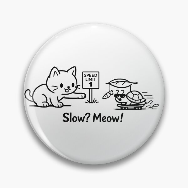 Item preview, Minimal Funny Cat and Snail Line Art – “Slow? Meow!” Design designed and sold by EdgeSphere.
