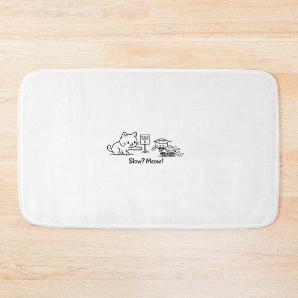 Item preview, Minimal Funny Cat and Snail Line Art – “Slow? Meow!” Design designed and sold by EdgeSphere.