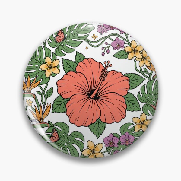 Item preview, Aloha State of Mind Tropical Hibiscus Floral Wreath designed and sold by BumbleBloom7.