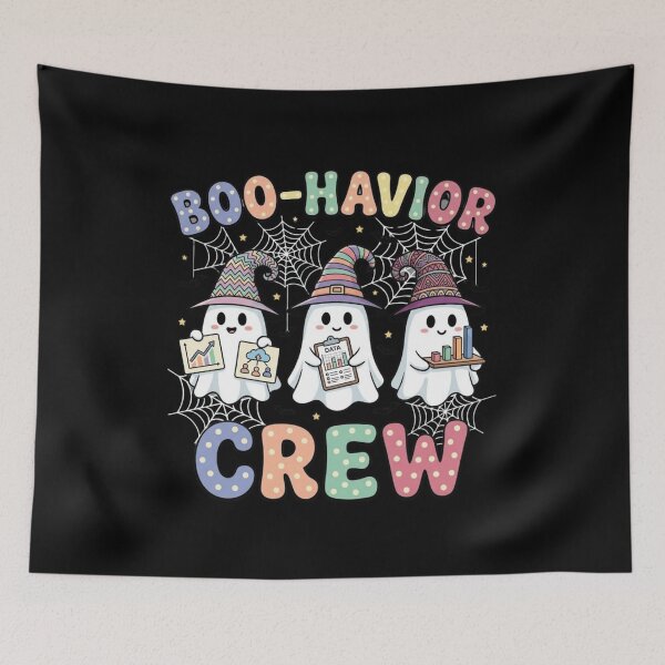 Item preview, boo halloween crew cute ghost witches with spiderwebs designed and sold by FormalDehyena.