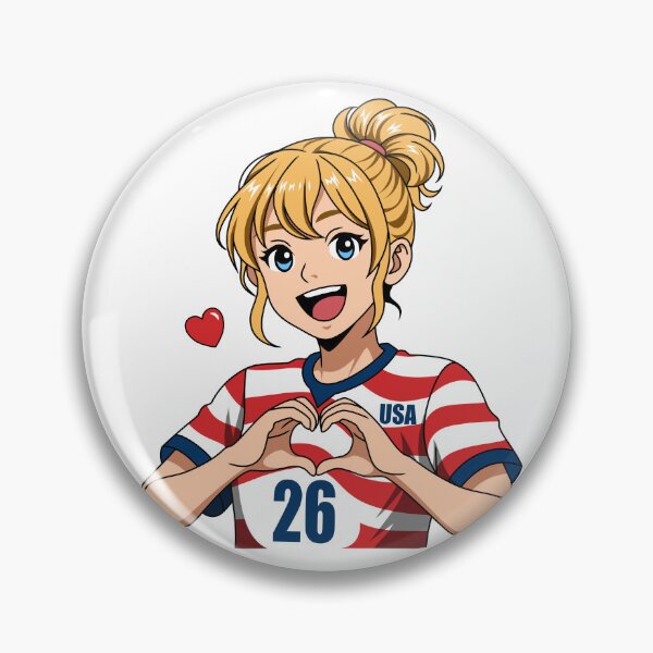 Item preview, Blonde Anime Girl Heart Hands USA Jersey designed and sold by Anne97s.