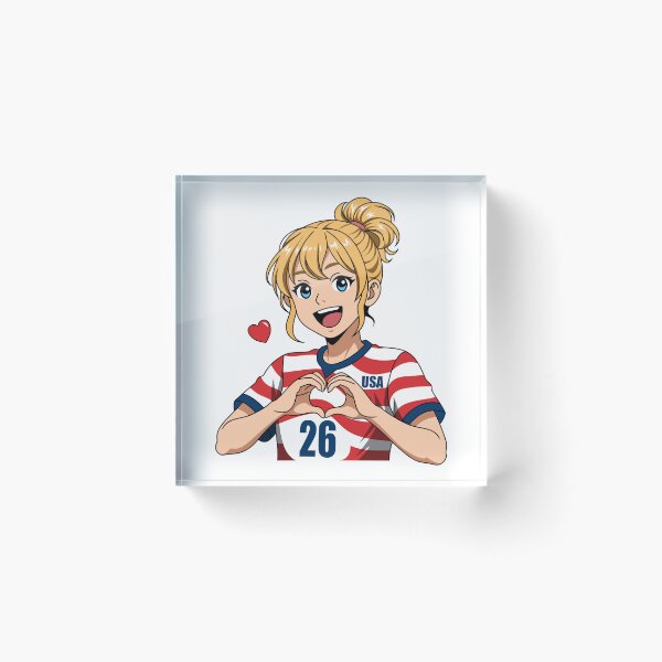 Item preview, Blonde Anime Girl Heart Hands USA Jersey designed and sold by Anne97s.