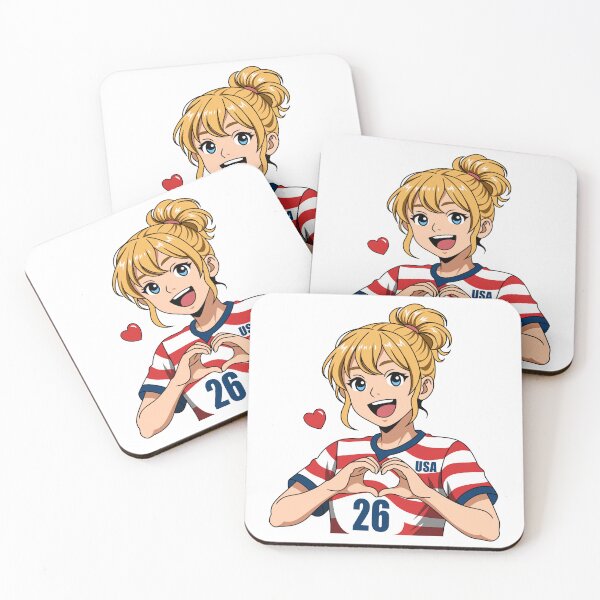 Item preview, Blonde Anime Girl Heart Hands USA Jersey designed and sold by Anne97s.