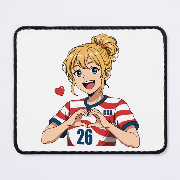 Item preview, Blonde Anime Girl Heart Hands USA Jersey designed and sold by Anne97s.
