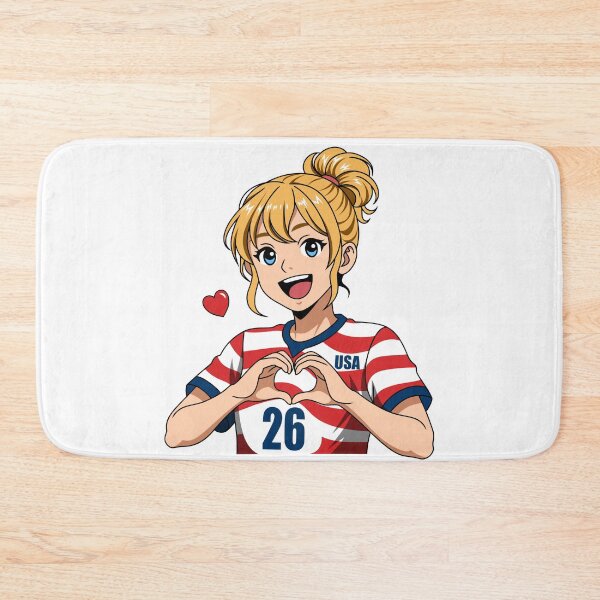 Item preview, Blonde Anime Girl Heart Hands USA Jersey designed and sold by Anne97s.