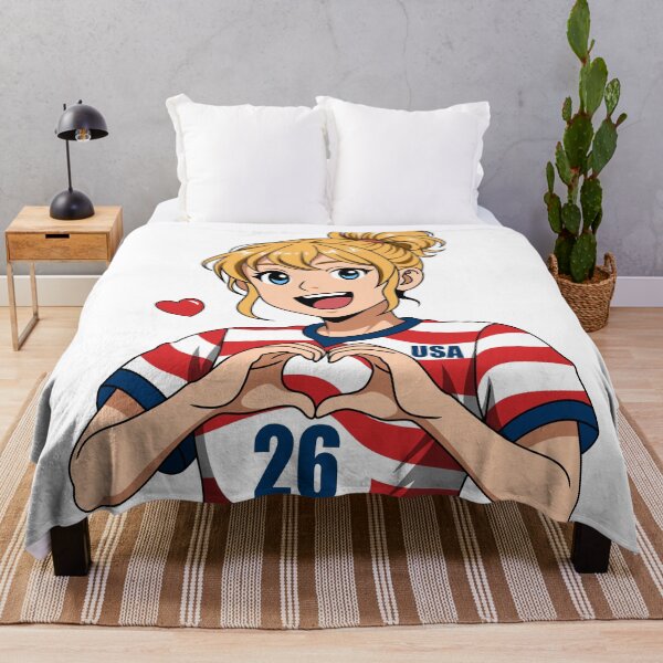 Item preview, Blonde Anime Girl Heart Hands USA Jersey designed and sold by Anne97s.