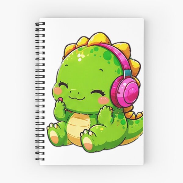 Item preview, Cute Dinosaur Listening to Music Sticker designed and sold by DailyDoodlesBySumbul.