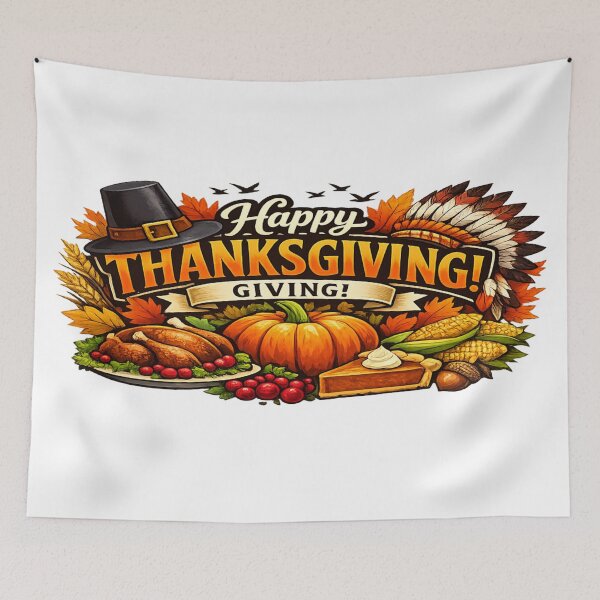 Item preview, Happy Thanksgiving Autumn Harvest – Festive Fall Turkey & Pumpkin Design designed and sold by 4kabishop4.