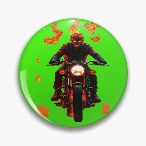Item preview, The Avenger of the Asphalt? Skull and Crossbones Biker on Fire - Supernatural Biker and Hellfire designed and sold by RAYBIL.