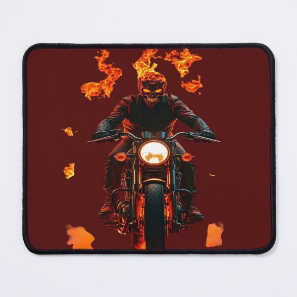 Item preview, The Avenger of the Asphalt? Skull and Crossbones Biker on Fire - Supernatural Biker and Hellfire designed and sold by RAYBIL.