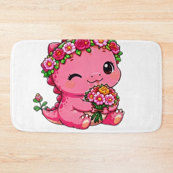 Item preview, Cute Pink Dinosaur with Flower Crown Sticker designed and sold by DailyDoodlesBySumbul.