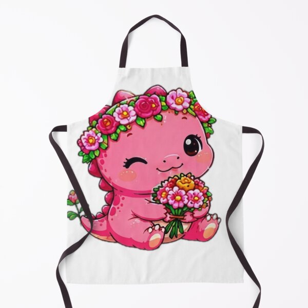 Item preview, Cute Pink Dinosaur with Flower Crown Sticker designed and sold by DailyDoodlesBySumbul.