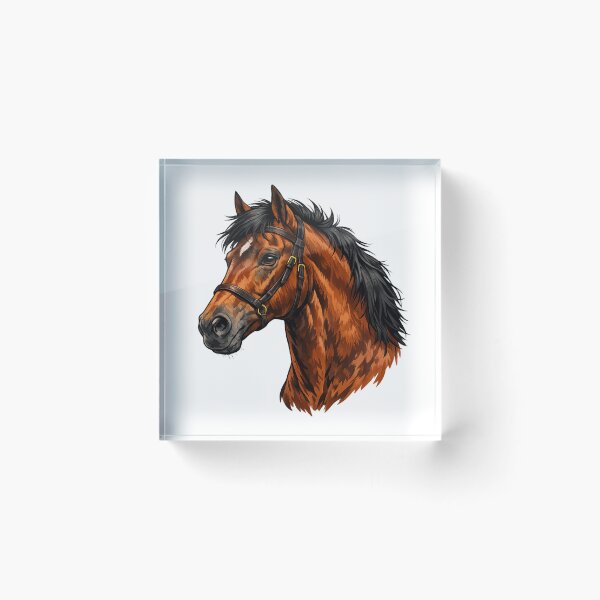 Item preview, Elegant Thoroughbred Horse Portrait – Horse Illustration designed and sold by OTSC.