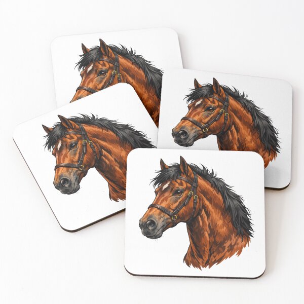 Item preview, Elegant Thoroughbred Horse Portrait – Horse Illustration designed and sold by OTSC.