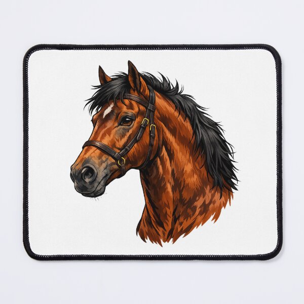 Item preview, Elegant Thoroughbred Horse Portrait – Horse Illustration designed and sold by OTSC.