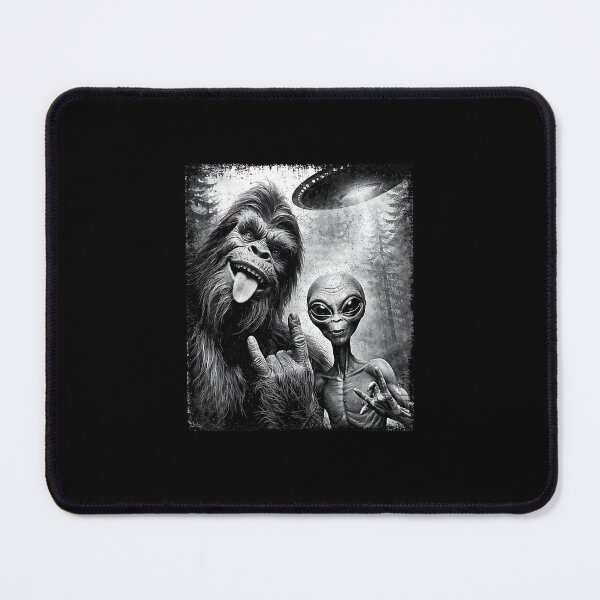Item preview, funny Bigfoot Selfie With UFO Alien designed and sold by Rahamkshop.