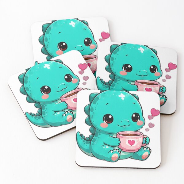 Item preview, Cute Dinosaur Drinking Coffee Sticker designed and sold by DailyDoodlesBySumbul.