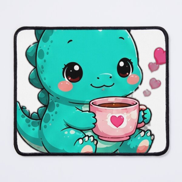 Item preview, Cute Dinosaur Drinking Coffee Sticker designed and sold by DailyDoodlesBySumbul.