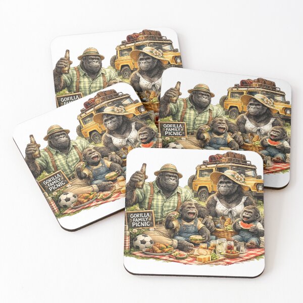 Item preview, Aventura de picnic familiar con gorilas designed and sold by urbanshop7.
