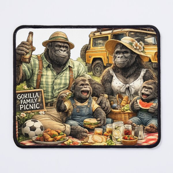 Item preview, Gorilla family picnic adventure designed and sold by urbanshop7.