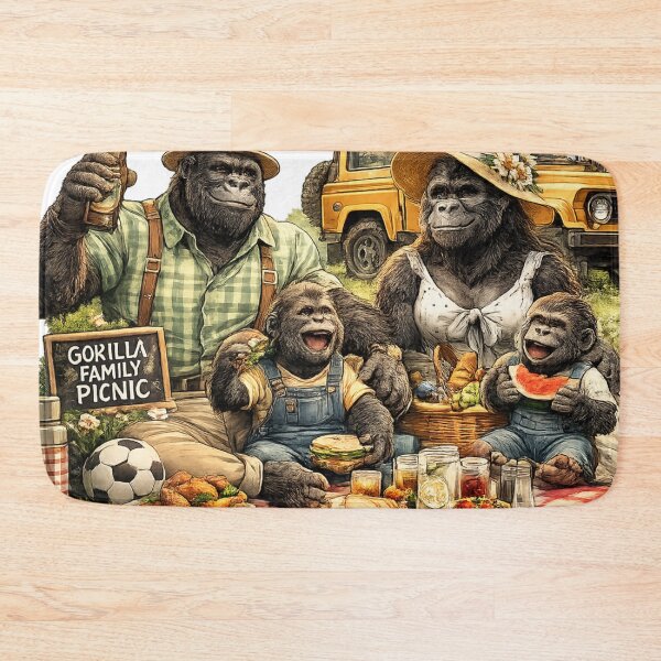 Item preview, Gorilla family picnic adventure  designed and sold by urbanshop7.
