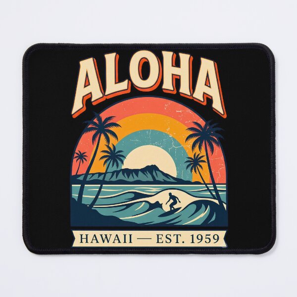 Item preview, Retro Aloha Hawaii Surf Sunset Vintage 1959 designed and sold by BumbleBloom7.