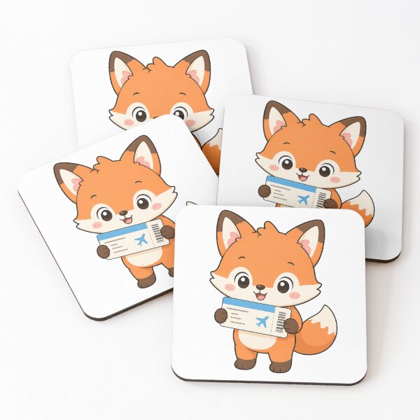 Item preview, Cute Fox Holding Boarding Pass Kawaii Travel Design designed and sold by Seculinator.