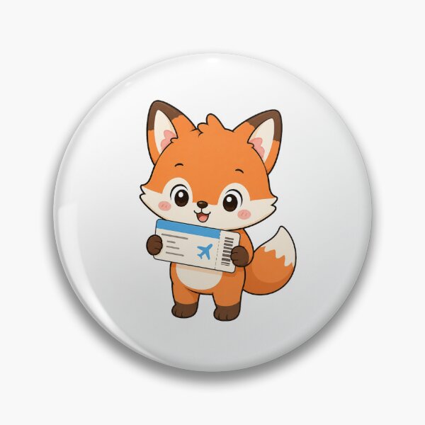 Artikelvorschau, Cute Fox Holding Boarding Pass Kawaii Travel Design entworfen und verkauft von Seculinator.
